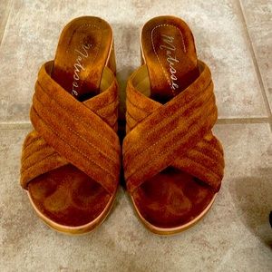 Matisse Suede and Wood Sandals